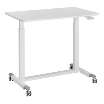 Regulowany Przenośny stolik na kółkach Buddy 04 biały ergonomia pracy
