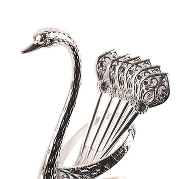Podstawka Swan z 6 łyżkami Łyżka - 12,2 cm
