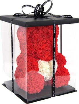 MIŚ z RÓŻ DUŻY Z PŁATKÓW RÓŻ PREZENT DZIEŃ KOBIET ROSE BEAR RÓŻ