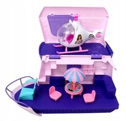 КОРАБЛЬ-ЯХТА ЛОДКА ДЛЯ КУКОЛ + БОЛЬШОЙ ВЕРТОЛЕТ