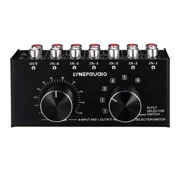 6 w 1 OUT Rozdzielacz sygnału wejściowego RCA Audio