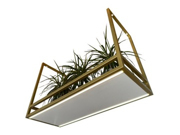 Lampa/Kwietnik 100/40/60cm LED złota-blat biały