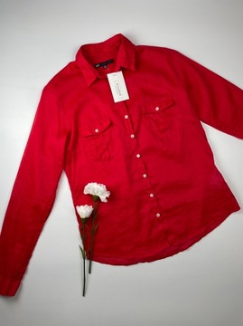 Koszula damska czerwona mgiełka ramia bawełna WE FASHION r. M (38)