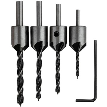 Набор сверл СВЕРЛА с зенковкой по дереву, 5 элементов КАЧЕСТВО