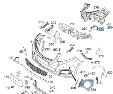 DRŽÁK DRŽÁKY NÁRAZNÍKU MERCEDES VITO W447