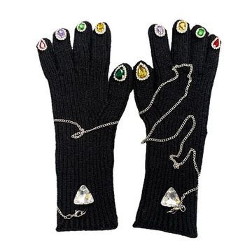 Moda damska zimowe ciepłe rękawiczki elastyczne na zewnątrz