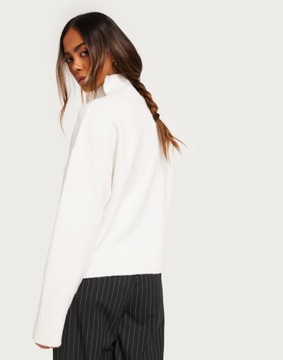 СВОБОДНЫЙ БЕЛЫЙ ДЖЕМПЕР NELLY С ПОЛУТЮЛЛЕМ Q43 NG5__XS