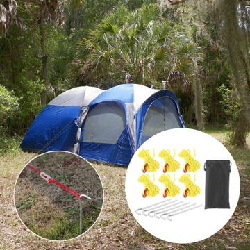 6Pcs/Pack Reflective Cord Tent Guyline Rope Set