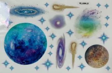 Светящиеся флуоресцентные наклейки для стен EARTH stars COSMOS 70шт