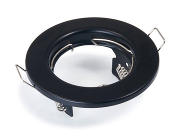 НАБОР ФИКСИРОВАННЫХ КРУГЛЫХ ГАЛОГЕННЫХ ЛАМП ЧЕРНЫЙ + СВЕТОДИОДНАЯ ЛАМПОЧКА 5ВТ + GU10 6000K