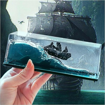 ЧЕРНЫЙ ЖЕМЧУГ ПИРАТСКИЙ КОРАБЛЬ БУТЫЛКА ДЛЯ ЖИДКОСТИ ДРИФТ ДЕКОРАТИВНЫЙ ОРНАМЕНТ МУЖЕСТВО