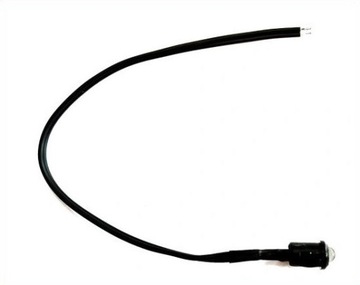 Dioda (kontrolka) LED 5mm 12V niebieska - clear z przewodem + oprawka