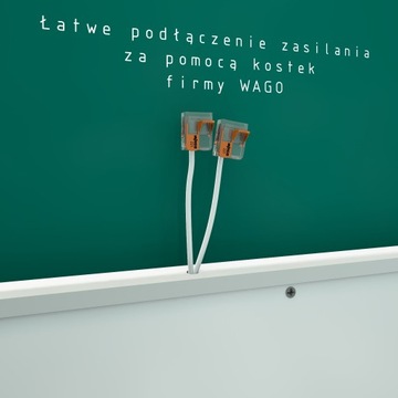 LUSTRO PODŚWIETLANE LED W RAMIE OWALNE CZARNE 45X80 CM