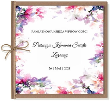 Księga gości KOMUNIA na komunię eko RUSTYK FLOWER