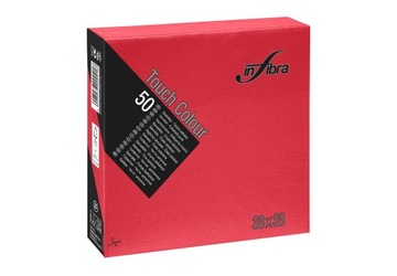 Serwetki papierowe INFIBRA TOUCH SYSTEM EFFECT, czerwone, 33x33cm, 2w,50szt