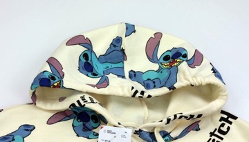 Bluza damska młodzieżowa z kapturem $34 Disney Lilo & Stitch r. M kremowa