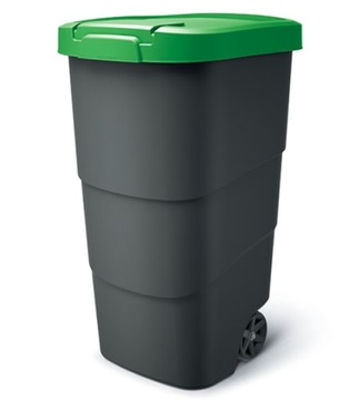Kosz na śmieci 110L 110 litrów kubeł z kółkami do ogrodu WHEELER zielony