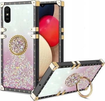 ETUI DO XIAOMI REDMI 9A BROKAT RING CASE + SZKŁO