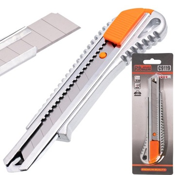 RICHMANN UNIWERSALNY NOŻYK DO TAPET METALOWY 18MM 155mm ANTYPOŚLIZGOWY 9119