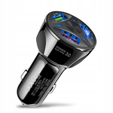 Szybka ŁADOWARKA Samochodowa 3xUSB QUALCOMM QC 3.0