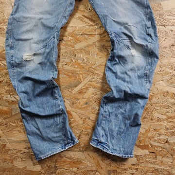 Spodnie Jeansowe G-STAR RAW Skręty Błękitne Slim Designerskie Dżins 34x34