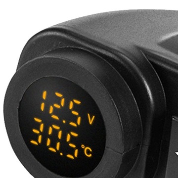 ЗАРЯДНОЕ УСТРОЙСТВО ДЛЯ МОТОЦИКЛА ВОЛЬТМЕТР ТЕРМОМЕТР 2x USB 3в1