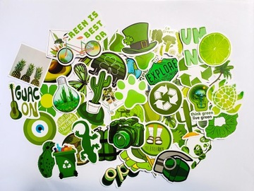 ВОДОНЕПРОНИЦАЕМЫЕ ЗЕЛЕНЫЕ НАКЛЕЙКИ MIX ДЛЯ НОУТБУК-ВЕЛОСИПЕДА