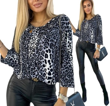 ELEGANCKA BLUZKA DAMSKA print wzory PLUS SIZE