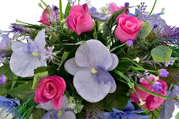 КОМПОЗИЦИЯ КЛАДБИЩЕ ДЕКРЕАЦИЯ ЦВЕТЫ ИСКУССТВЕННЫЕ ЛИСТЬЯ РОЗА ОРХИДЕЯ