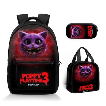 DUŻY POJEMNY SZKOLNY PLECAK SMILING CRITTERS TORNISTER Piórnik 3W1