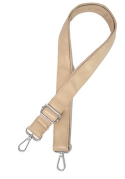 NERKA DAMSKA DUŻA BEŻOWA ELEGANCKA SPORTOWA SASZETKA 2 PASKI EKO SKÓRA