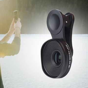 Phone Macros Lens Универсальный, компактный, черный зажим для объектива