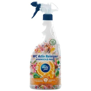 Spray do czyszczenia WC armatury kamień rdza AMBI PUR cytrusy lilia 750 ml