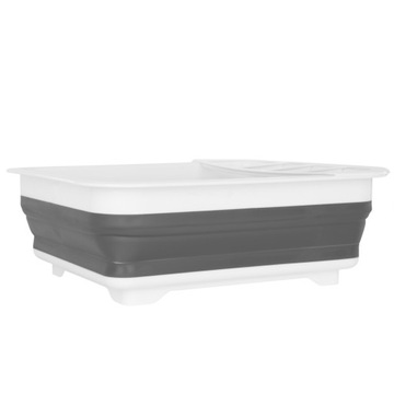 СКЛАДНАЯ СУШИЛКА ДЛЯ СУШКИ ПОСУДЫ СИЛИКОНОВАЯ БЕЛО-СЕРАЯ 36х30,5х12,5СМ