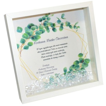 Podziękowanie Ramka chrzest dziadków Chrzestnej