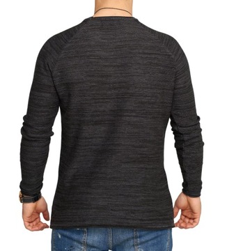 SWETER SWETEREK MĘSKI SLIM FIT ANTRACYT - L