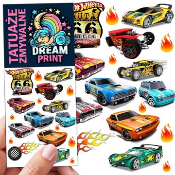 TATUAŻE ZMYWALNE DLA DZIECI DZIECIĘCE HOT WHEELS WZORY JAKOŚĆ