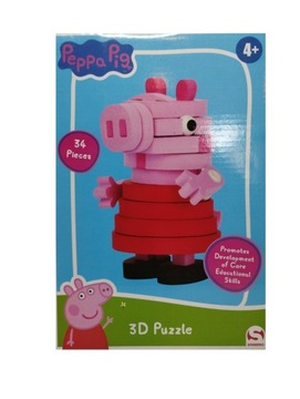 Puzzle piankowe 3D Peppa Pig Czerwona 4+