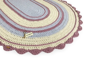 DYWAN HANDMADE OWALNY ZE SZNURKA BAWEŁNA 170x110cm