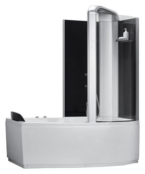 LUKSUSOWA WANNA Z HYDROMASAŻEM I KABINĄ / PARAWANEM 170 CM