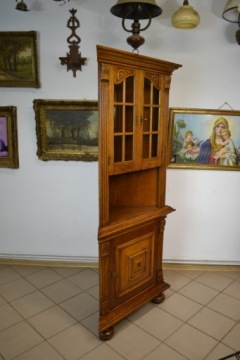 ДУБОВАЯ УГЛОВАЯ ВИТРИНА, БИБЛИОТЕКА