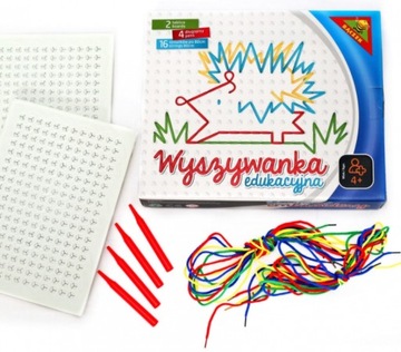 Wyszywanka edukacyjna kolorowe sznurki Montessori