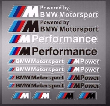 NAKLEJKI BMW M POWER PERFORMANCE ZESTAW 16 TUNNING