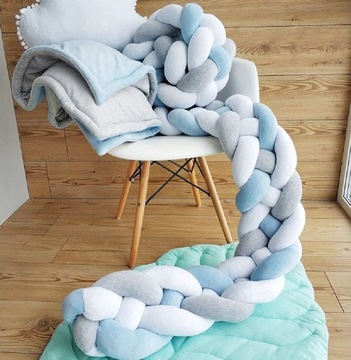 Высокий плетеный чехол для кроватки, пеленка, 360 см, 6 ремней, застежка