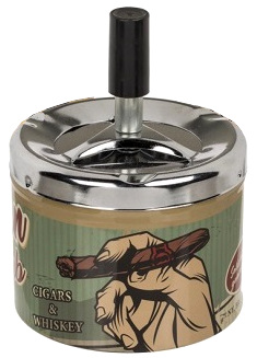 POPIELNICZKA METALOWA OBROTOWA ZAMYKANA XL TOBACCO