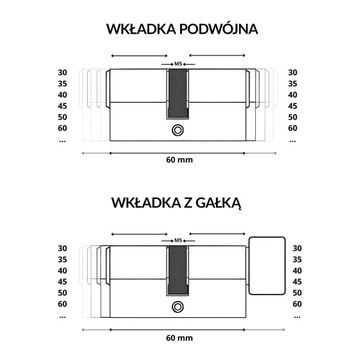 Дверной цилиндр A&B никель 25/40 ВСТАВКА ДЛЯ ЗАМКА 3 КЛЮЧА
