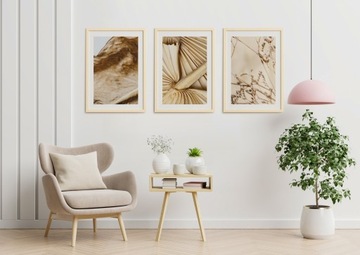 НАБОР ПОСТЕРОВ А3 БОХО ОСЕНЬ БЕЖЕВАЯ ТРАВА ЛИСТ КОРИЧНЕВЫЙ