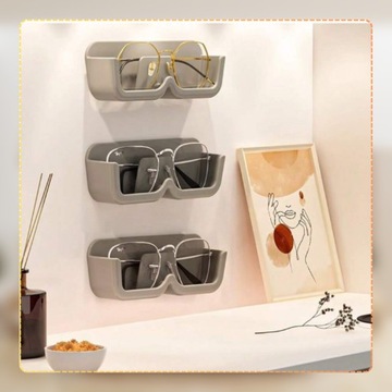 Uchwyt szary półka ścienny na okulary organizer do przechowywania okularów