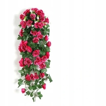2× ZWISAJĄCE BUKIET SZTUCZNE KWIATY RÓŻE 90CM