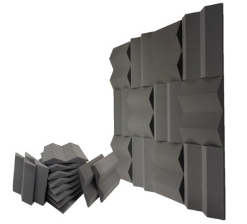 Klíny akustické panely měkká pěna trojúhelník houbička Set 12 Ks gr. 7 cm